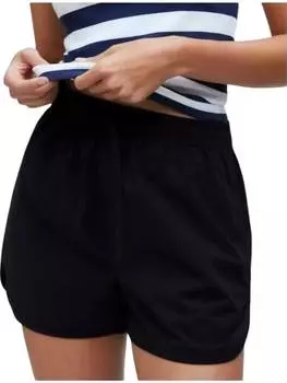 Шорты из жатого хлопка с дельфиновым краем черного цвета Madewell