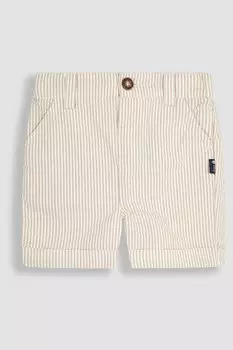 Шорты из жатого хлопка с полосками Jojo Maman Bb, бежевый