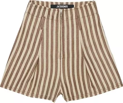 Шорты Jacquemus Le Short Santon 'Beige Brown Stripes', разноцветный