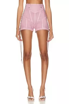 Шорты Jean Paul Gaultier X KNWLS Washed Laced High Waisted Mini, цвет Lila