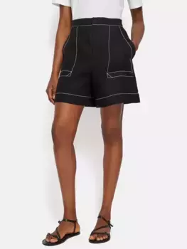 Шорты Jigsaw Contrast Stitch Linen, черный