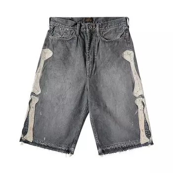 Шорты Kapital Bone Denim Shorts, черный