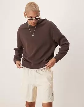 Шорты-карго Adidas Originals Trefoil Essentials кремового цвета
