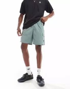 Шорты-карго Adidas Originals Trefoil Essentials зеленого цвета