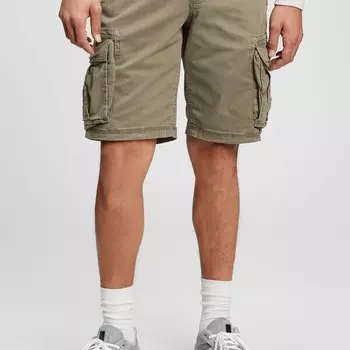 Шорты-Карго bermuda из хлопка и лиоцелла Gap, зеленый