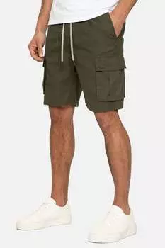 Шорты-Карго без шнуровки Swansea из льняной смеси Threadbare, хаки