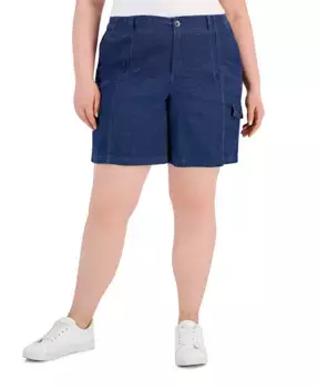 Шорты-карго больших размеров с комфортной талией Style & Co, синий