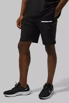 Шорты-карго для высых мужчин active performance Boohoo, черный