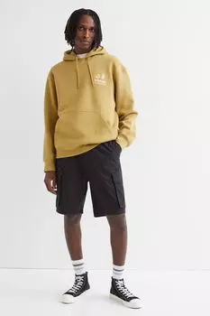 Шорты карго до колена стандартной посадки H&M, черный