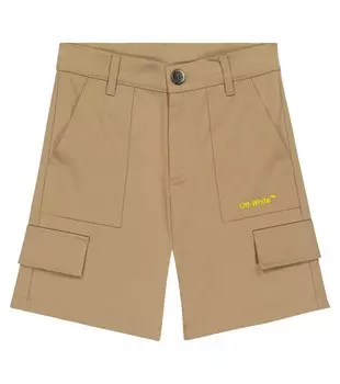 Шорты карго Helvetica из хлопка Off-White, белый