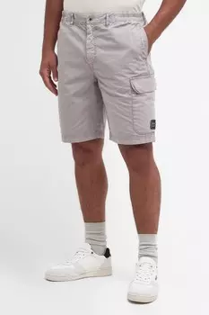 Шорты карго из 100% хлопка, окрашенные в готовом виде Barbour International, серый