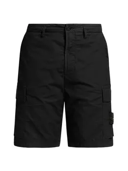 Шорты-карго из эластичного хлопка Stone Island, черный