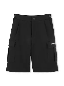 Шорты карго из джерси Karl Lagerfeld Kids, черный