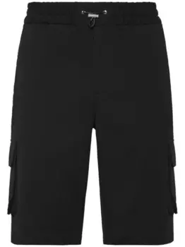 Шорты-карго из хлопка Philipp Plein, черный