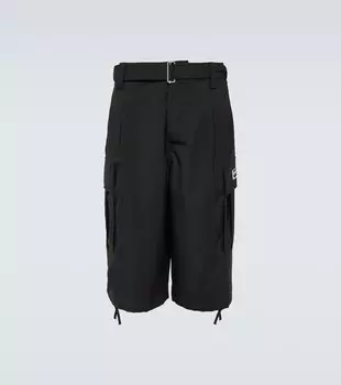 Шорты карго из натуральной шерсти Kenzo, черный