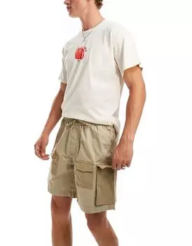 Шорты карго из рипстопа бежевого цвета Jack & Jones