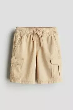 Шорты карго из смеси льна H&M, бежевый