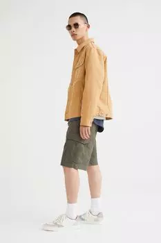 Шорты карго из твила стандартной посадки H&M, хаки зеленый