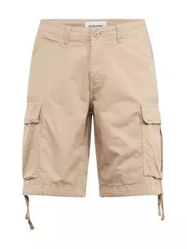 Шорты-карго JACK & JONES Loose fit Cargo Pants Cole Tucker, бежевый