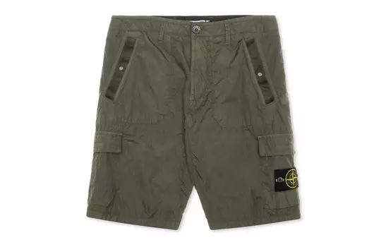 Шорты-карго мужские оливково-зеленые Stone Island, оливково-зеленый