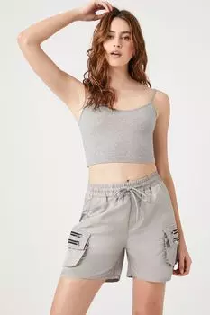 Шорты-карго на шнурке Forever 21, серебряный