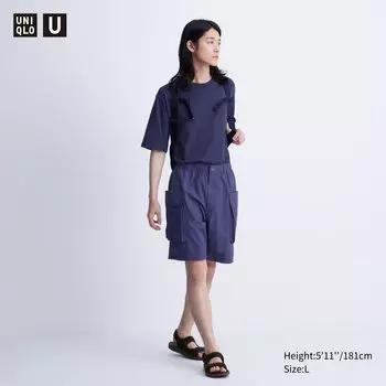 Шорты-карго на шнурке UNIQLO, синий