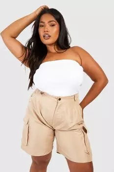 Шорты-карго plus boyfriend Boohoo, серый