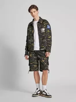 Шорты карго с фактурным рисунком модель «Aether» PEQUS, зеленый