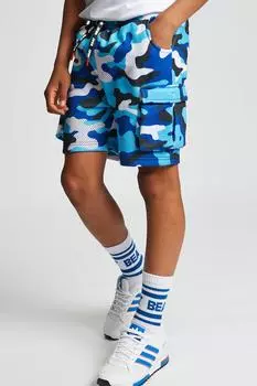 Шорты карго с камуфляжным принтом 'Revolve' Beat Boyz Club, синий