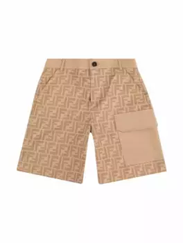 Шорты карго с монограммой Fendi, бежевый