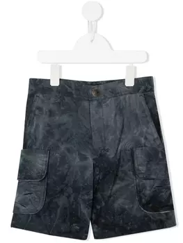 Шорты карго с принтом тай-дай Emporio Armani Kids, синий
