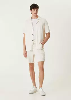 Шорты карго с вафельной текстурой и кулиской на талии. Academia, экрю