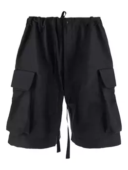Шорты-карго с завязками на талии Uma Wang, черный