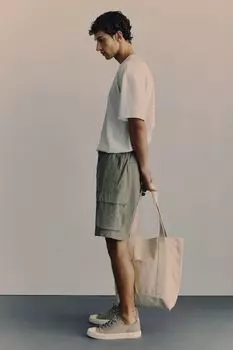 Шорты карго стандартного кроя H&M, зеленый