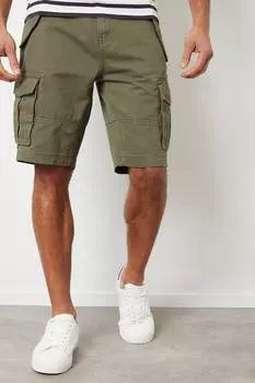 Шорты карго универсального назначения из хлопкового твила 'Lasgo' Threadbare, хаки