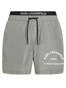 Шорты Karl Lagerfeld Board Shorts Rue St-Guillaume, серебристо-серый