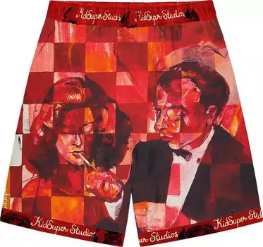 Шорты KidSuper People Checkered Short 'Red', красный