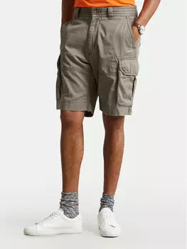 Шорты классического кроя из ткани 710548502003 Polo Ralph Lauren, хаки