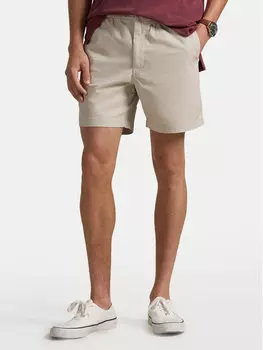 Шорты классического кроя из ткани 710644995002 Polo Ralph Lauren, бежевый