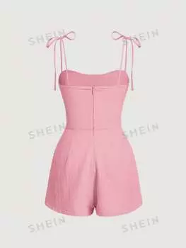 Шорты-комбинезон женские Shein Mod с цветочным принтом, розовый