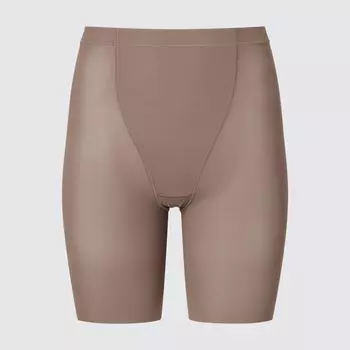 Шорты корректирующие Uniqlo AIRism на четверть длины, коричневый