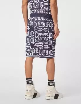 Шорты-корзины для бега Gothic Plein Philipp Plein, темно-синий