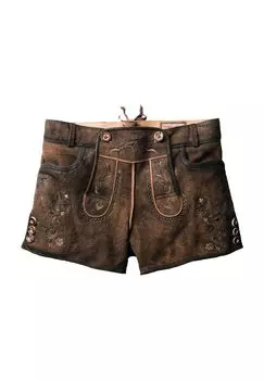 Шорты кожаные "Розовые", вышивка, декоративные пуговицы, женские STOCKERPOINT, цвет Stein Ge_scht