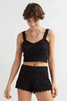 Шорты крючком H&M, черный