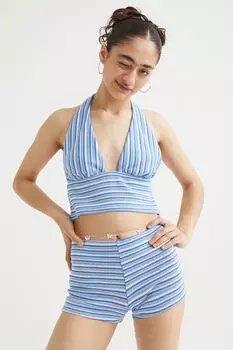 Шорты крючком H&M, голубой/полосатый
