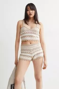 Шорты крючком H&amp;M, светло-бежевый/полосатый
