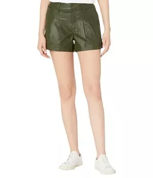 Шорты KUT from the Kloth, Willa Coated Denim Pleated Shorts in Olive