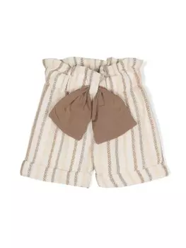 Шорты La Stupenderia с асимметричным узором и вышивкой, серый