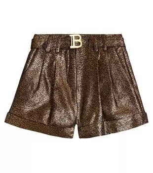 Шорты ламе Balmain, золотой