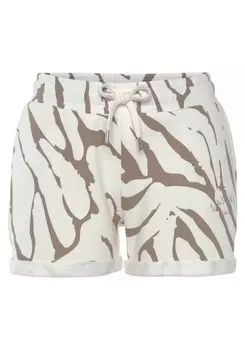 Шорты Lascana, бежевый/белый